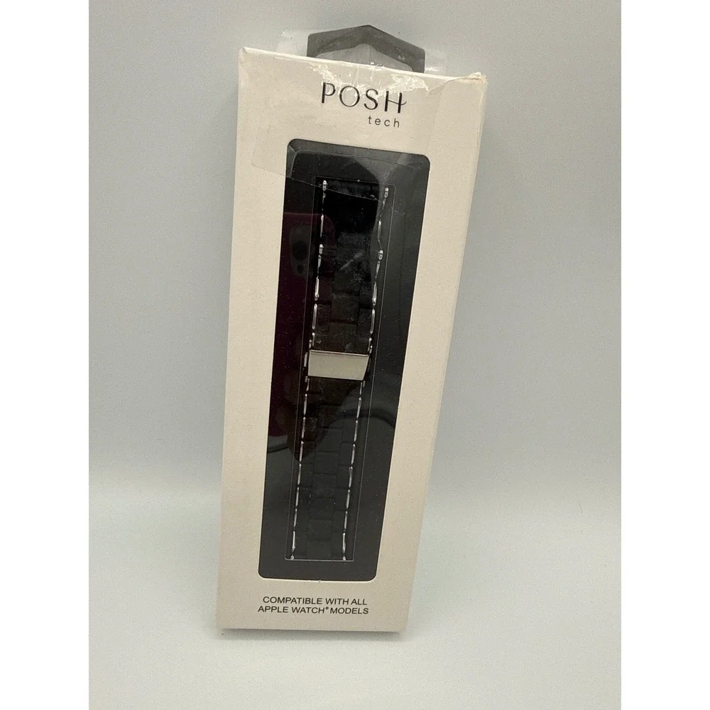 Posh Tech Orla Watch Band Unisex OS Black New Silicone Link Apple Watch Strap